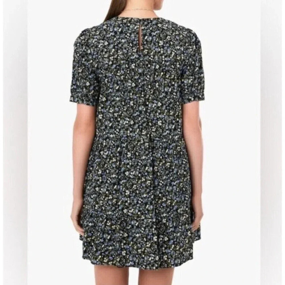 Tuckernuck Hyacinth House Quinn Dress Size XS Black Floral Short Sleeve Tiered - Picture 2 of 16